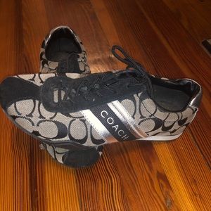 Black and gray coach shoes